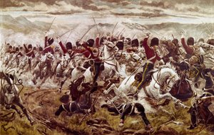 ¿La carga de los 300 de Scarlett o la Brigada Pesada en Balaclava, 25 de octubre de 1854?, c. 1890