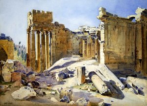 Ruinas en Baalbek, c.1905 de Stanley Inchbold