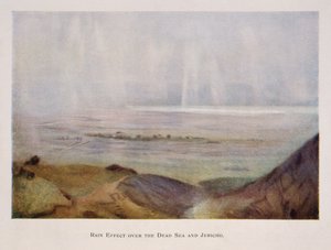 Lluvia cayendo sobre Jericó y el Mar Muerto, en Palestina 1906