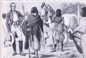 Un regalo rebelde al explorador por servicios prestados (ilustración de Cassells Romance of Famous Lives, c.1940) de Stanley L. Wood