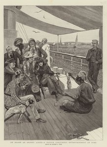 A bordo de un transatlántico oriental, un espectáculo de un mago nativo en Suez de Stanley L. Wood