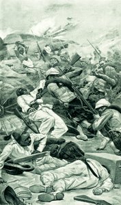 Los montañeses asaltando un reducto en la batalla de Tel el Kebir de Stanley L. Wood