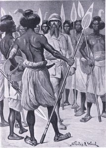 El tipo de guerrero que Burton conoció en Somalilandia (ilustración de Cassells Romance of Famous Lives, c.1940) de Stanley L. Wood