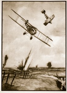 Trench Strafing, ilustración de "Flying Memories" de John Hamilton de Stanley Orton Bradshaw