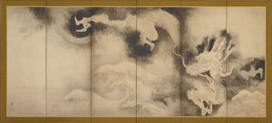 Dragones y nubes, período Momoyama o Edo, 1590-1640 de Sôtatsu