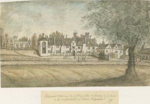 Blithfield Hall: pintura en acuarela, nd [siglo XVIII] de Stebbing Shaw