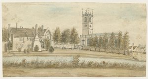 Abadía de Burton-upon-Trent: pintura en acuarela de Stebbing Shaw