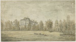 Hagley Hall: pintura en acuarela, s.f. [1795] de Stebbing Shaw