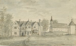 Capilla de Haselour: pintura en acuarela de Stebbing Shaw