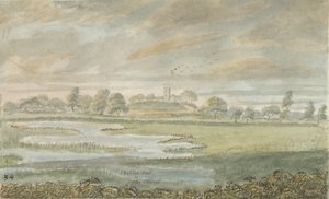 Iglesia de High Offley: pintura en acuarela, nd [1762-1802] de Stebbing Shaw