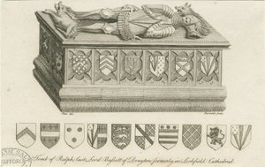 Catedral de Lichfield - Tumba de Lord Bassett: grabado, nd [c 1791] de Stebbing Shaw
