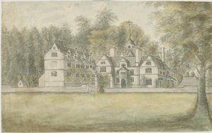 Norton Canes - Little Wyrley Hall: pintura en acuarela, s.f. [1762-1802] de Stebbing Shaw
