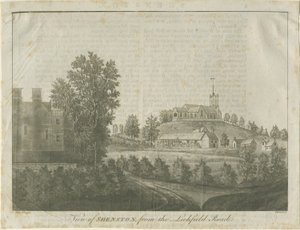 Iglesia y pueblo de Shenstone de Stebbing Shaw