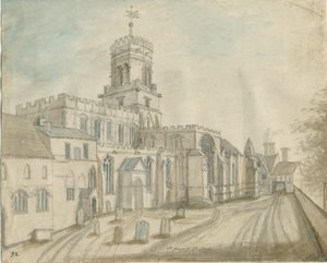 Stafford - Iglesia de Santa María: pintura en acuarela, nd [c 1790] de Stebbing Shaw