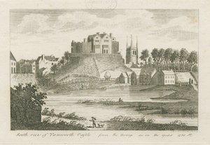 Castillo de Tamworth: grabado de Stebbing Shaw
