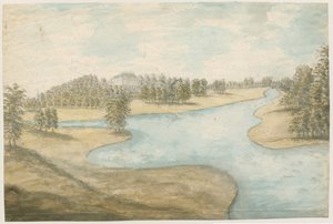 Teddesley Hall: pintura en acuarela, nd [1762-1802] de Stebbing Shaw