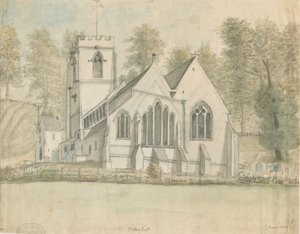Iglesia de Tettenhall: pintura en acuarela, nd [c. 1794] de Stebbing Shaw
