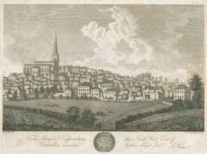 Walsall Town - Vista Noroeste: grabado, circa 1798 de Stebbing Shaw