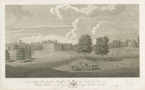Weston-under-Lizard - Hall: grabado de Stebbing Shaw