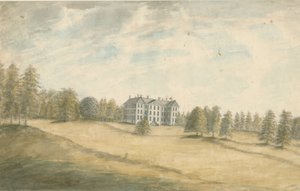 Wrottesley Hall: pintura en acuarela, nd [1762-1802] de Stebbing Shaw