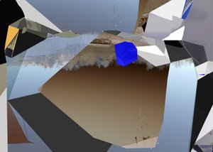 Cubo azul fragmentado