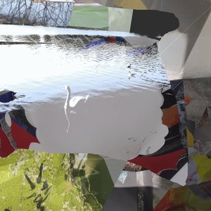 Collage abstracto del cisne blanco de Stefan Fransson