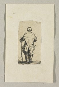 Hombre de pie vestido de blanco de Stefan Juliusz Norblin de la Gourdaine