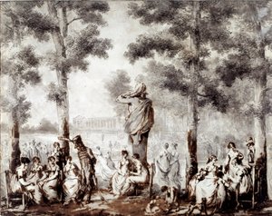 Vista de la terraza de las Tullerías en 1807 Salida mundial al parque. Dibujo de Jean Pierre Norblin De La Gourdaine (1745-1830) 1807 París, Museo Carnavalet