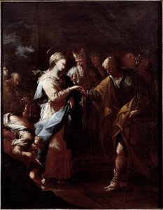 Los desposorios de la Virgen (óleo sobre lienzo) de Stefano Magnasco