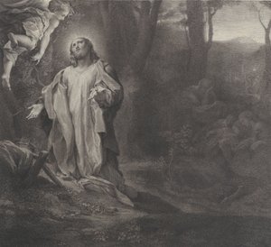 Cristo en el Monte de los Olivos, con un ángel en la parte superior izquierda, 1783-1812 de Stefano Tofanelli