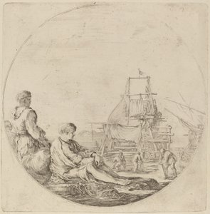 Marinero blanco sentado y marinero negro de pie de Stefano della Bella