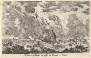 Un barco ordinario viajando entre Dover y Calais, 1647 de Stefano della Bella