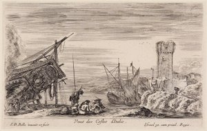 Vistas de puertos marítimos (Vues de ports de mer): Vista de las costas italianas de Stefano della Bella