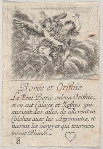 Bóreas y Oreithyia, del Juego de la Mitología de Stefano della Bella