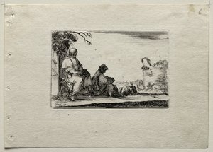 Caprichos: Dos Peregrinos Descansando y un Campesino de Stefano della Bella