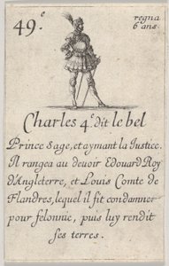 Carlos IV, llamado el sabio, del Juego de los Reyes de Francia de Stefano della Bella