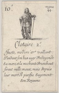 Clotario II. Justo, moderado..., del Juego de los Reyes de Francia, 1644