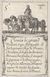 Clovis el grande Vaillant, sabio..., del Juego de los Reyes de Francia Jeu des Rois de F..., 1644 de Stefano della Bella