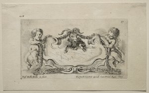 Colección de varios caprichos y nuevos diseños de cartuchos y ornamentos: No 17
