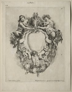 Colección de varios caprichos y nuevos diseños de cartuchos y adornos: No 11 de Stefano della Bella