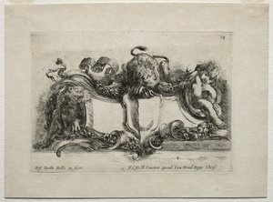 Colección de varios caprichos y nuevos diseños de cartuchos y ornamentos: No 18 de Stefano della Bella