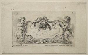 Colección de varios caprichos y nuevos diseños de cartuchos y ornamentos: No 17 de Stefano della Bella