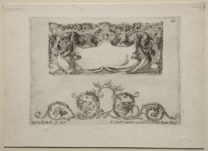 Colección de varios caprichos y nuevos diseños de cartuchos y ornamentos: No 16 de Stefano della Bella
