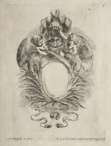Colección de varios caprichos y nuevos diseños de cartuchos y adornos: No. 5 de Stefano della Bella