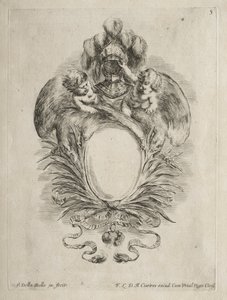 Colección de varios caprichos y nuevos diseños de cartuchos y ornamentos: No. 5 de Stefano della Bella