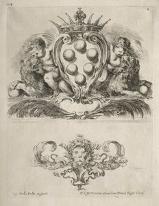 Colección de varios caprichos y nuevos diseños de cartuchos y ornamentos: No. 6