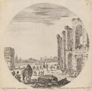 Coliseo y Arco de Constantino, 1646 de Stefano della Bella