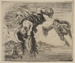 Dédalo e Ícaro, del Juego de la Mitología de Stefano della Bella