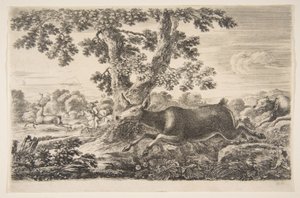 Caza de ciervos, de Cazas de animales, ca. 1654 de Stefano della Bella