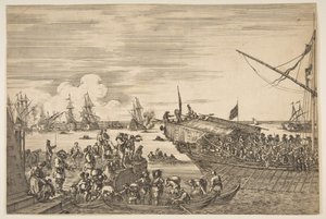 Salida de una galera en el puerto de Livorno, de Vistas del puerto de Livorno de Stefano della Bella